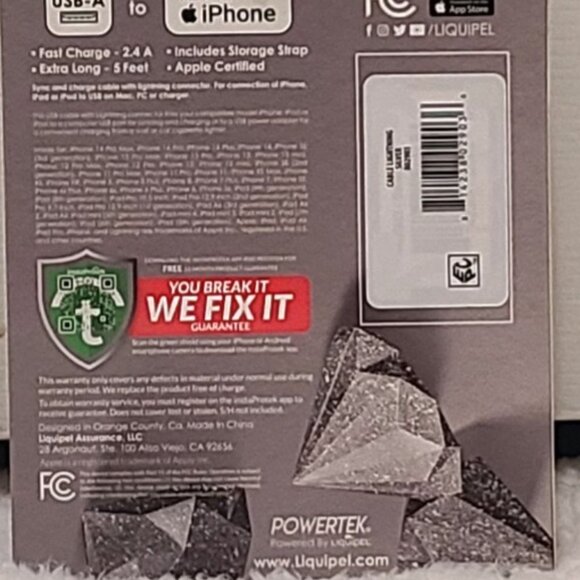 PowerTek Fast Charging iPhone iPad 5Ft Long Apple Certified Diamond Ca… - Picture 2 of 3